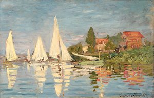 Regatta bij Argenteuil, ca. 1872 door Claude Monet